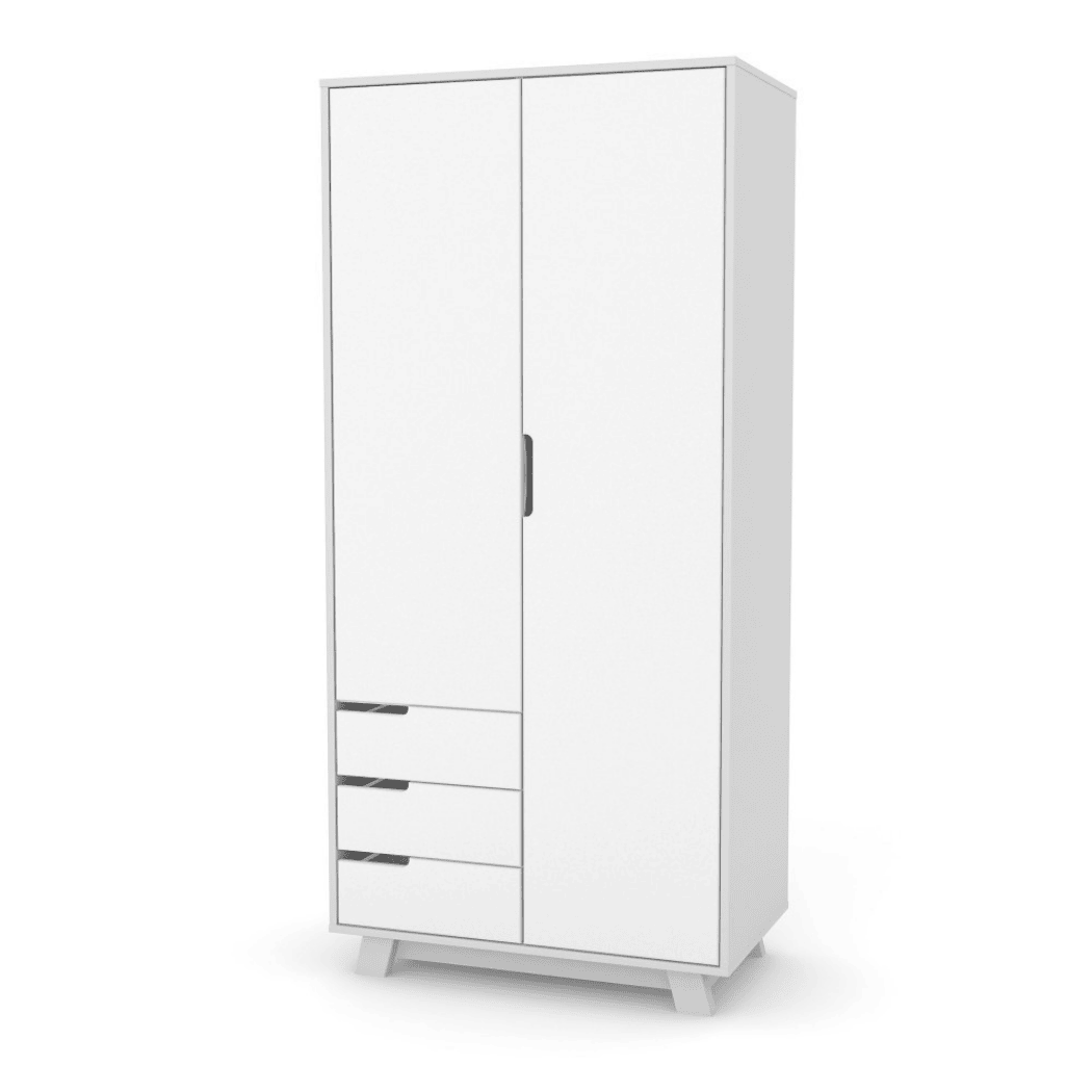 Dětska šatní skřín Lussi 850 Gekko Kids, Bílá / Šedá